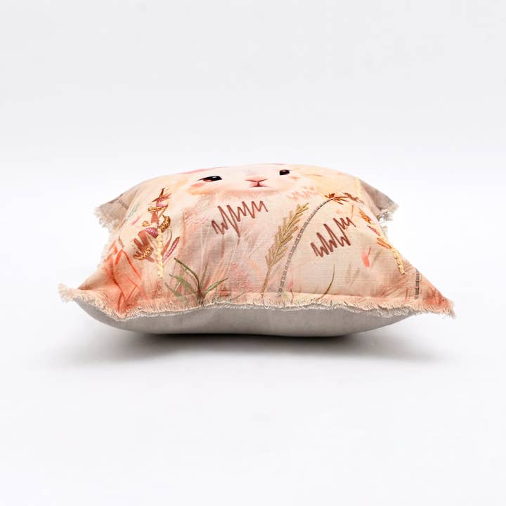 Embroidered Cotton Cushion- Alina Rabbit Design- 45x45 cm