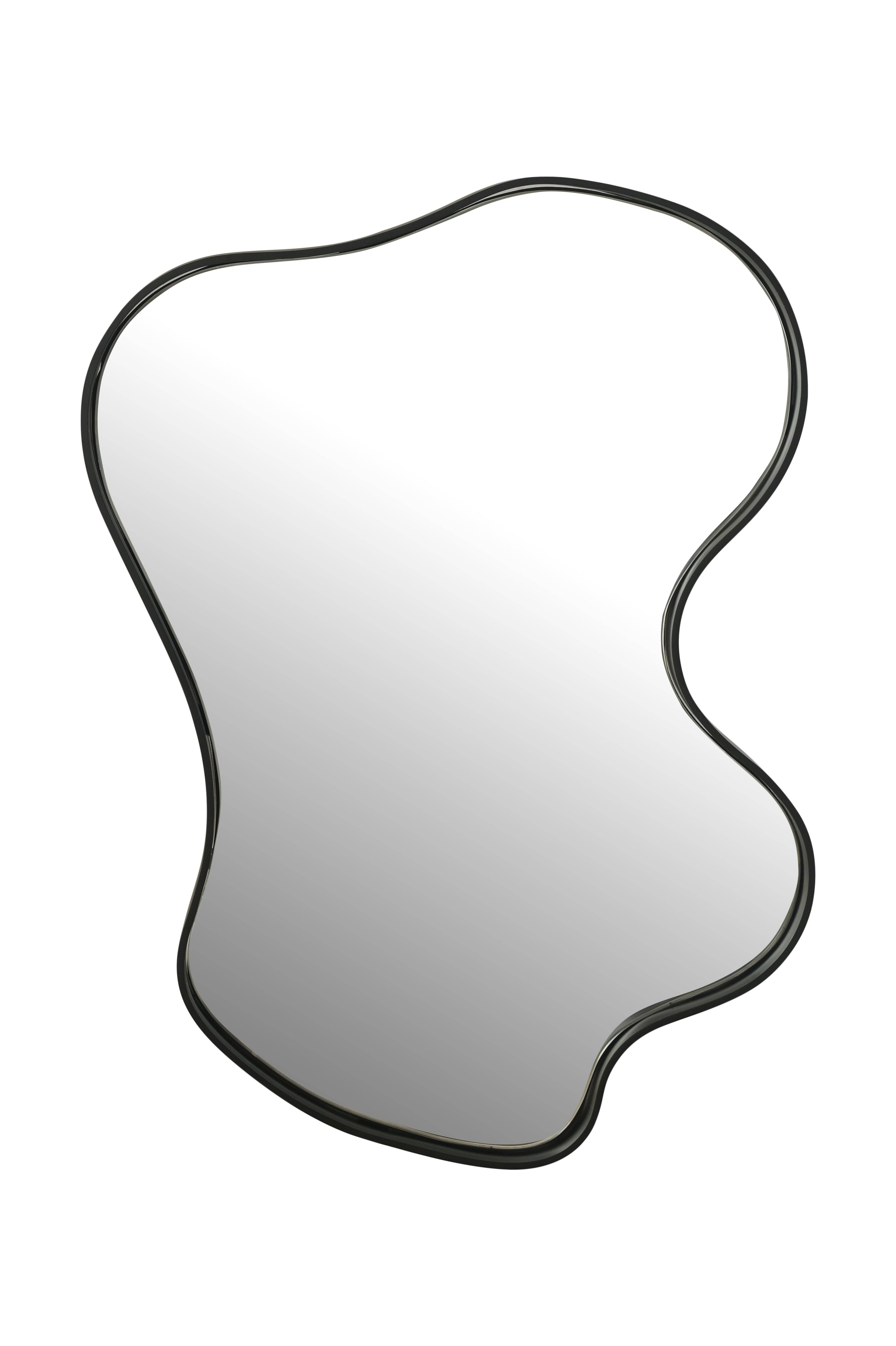 Freeform Wave Wall Mirror | Black Metal Frame 192cm
