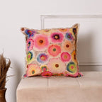 Printed & Embroidered Cotton Cushion- Bloom Design- 45x45 cm