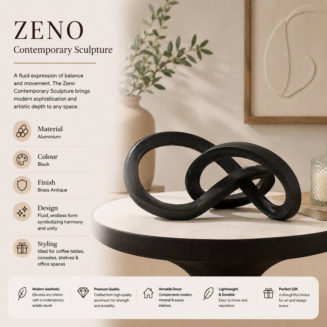 Modern Interlocking Aluminium Sculpture | Tabletop Decor