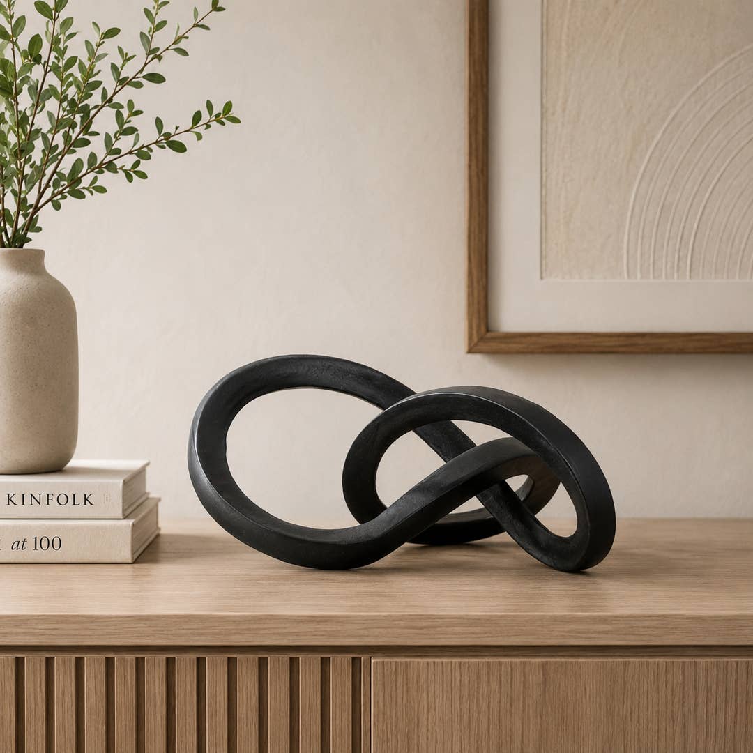 Modern Interlocking Aluminium Sculpture | Tabletop Decor
