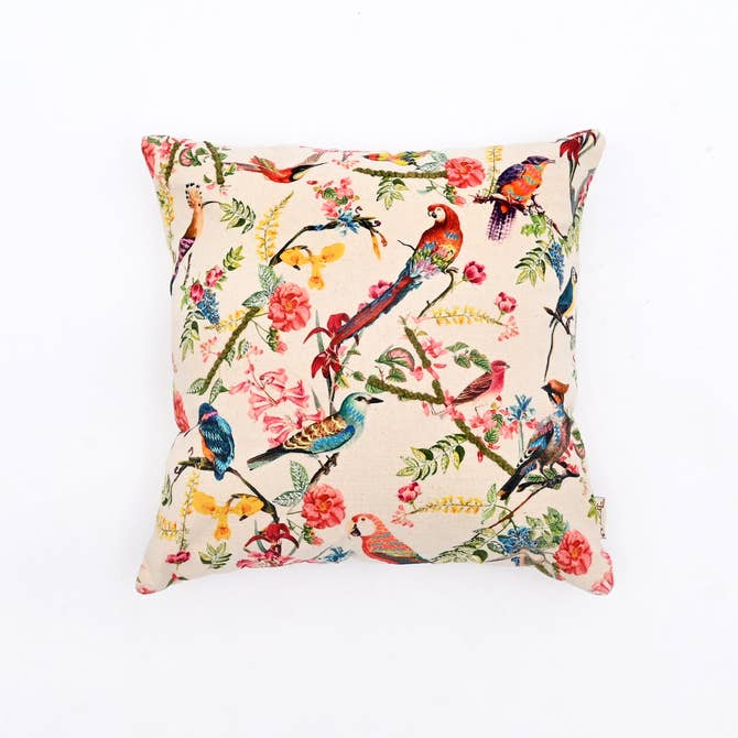 Printed Cotton Cushion- Freya Bird Design- 45x45 cm