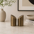 Modern Aluminium Bookends Set | Antique Brass Book Holders