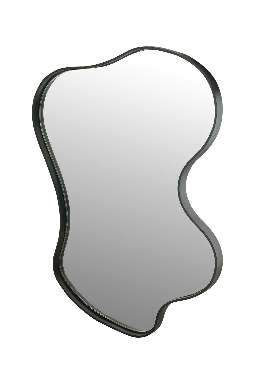 Freeform Wave Wall Mirror | Black Metal Frame 192cm