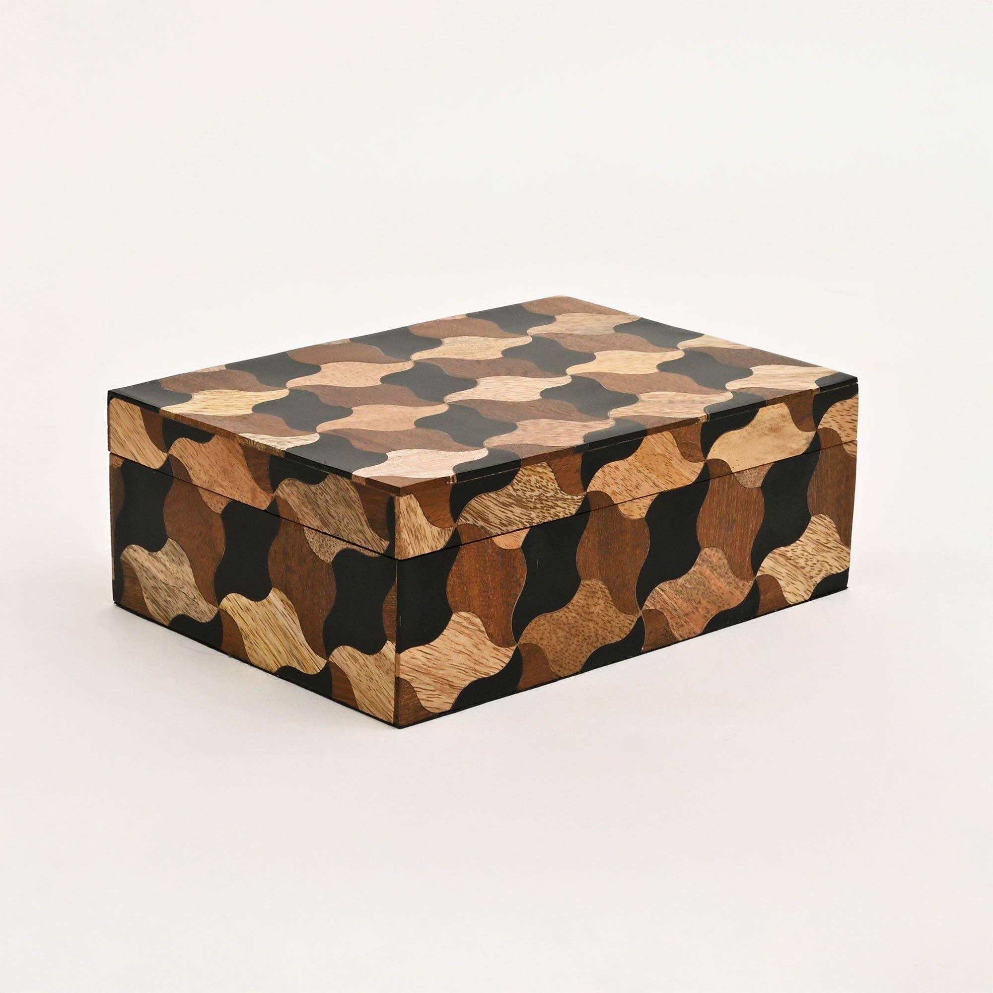 Mosaic Wooden Box Set of 3 – Handcrafted Decorative Storage