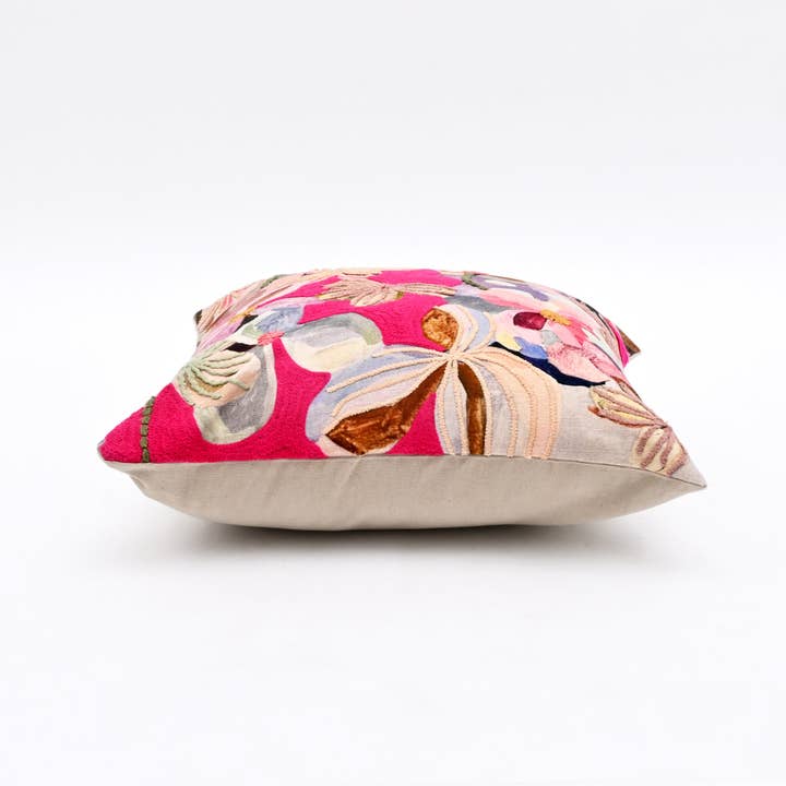Printed Cotton Cushion- Floral Design- 45x45 cm