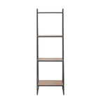 Modern Mango Wood Step Shelf with Black Metal Frame