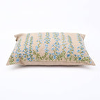 Cascade Floral Embroidered Cotton Lumbar Cushion- 40x60 cm