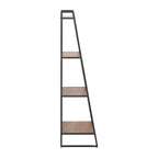 Modern Mango Wood Step Shelf with Black Metal Frame