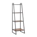 Modern Mango Wood Step Shelf with Black Metal Frame