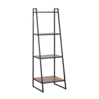 Modern Mango Wood Step Shelf with Black Metal Frame