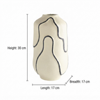 Modern Aluminium Decorative Vase | Cream Abstract Design