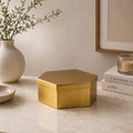 Gold Hexagon Iron Storage Box | Modern Decorative Organizer