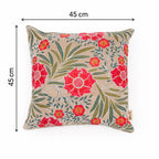 Botanical Floral Cotton Velvet Cushion - 45×45 cm