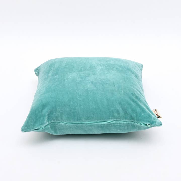 Velvet Cotton Cushion- Vespa Teal- 45x45 cm