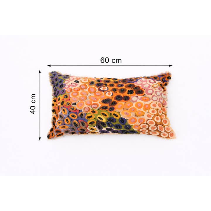 Printed Cotton Lumbar Cushion-  Abstract Design- 40x60 cm