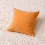 Velvet Cotton Cushion- Ochre Mustard- 45x45 cm