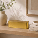 Modern Gold Iron Storage Box | Decorative Organizer with Lid