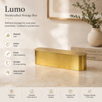 Modern Gold Iron Storage Box | Decorative Organizer with Lid