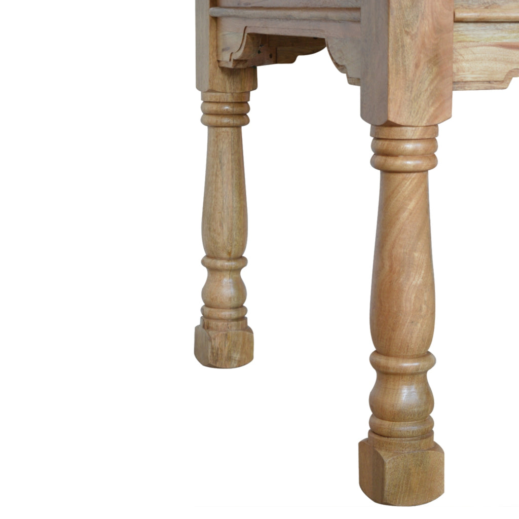 Handcrafted Solid Mango Wood Dining Table – Oak-ish Finish, Butterfly Extension