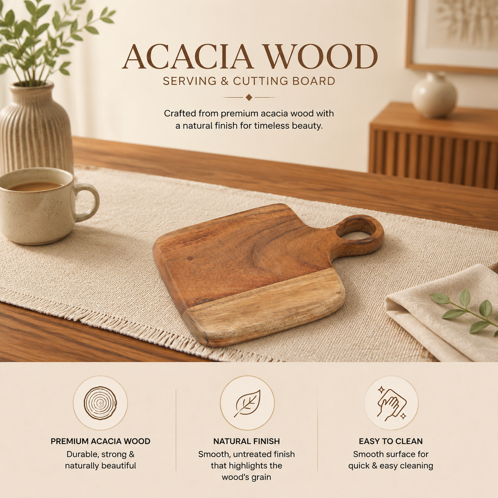 Timber Craft Acacia Wood Chopping Board 15x22cm