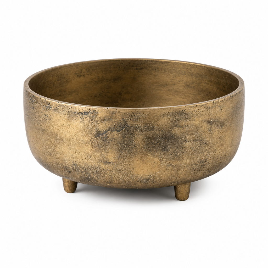 Antique Nickel Aluminium Bowl Modern Decorative Centerpiece