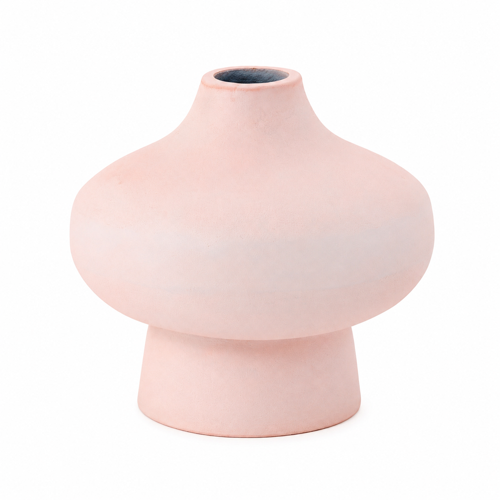 Modern Aluminium Vase | Ivory Sculptural Decorative Accent