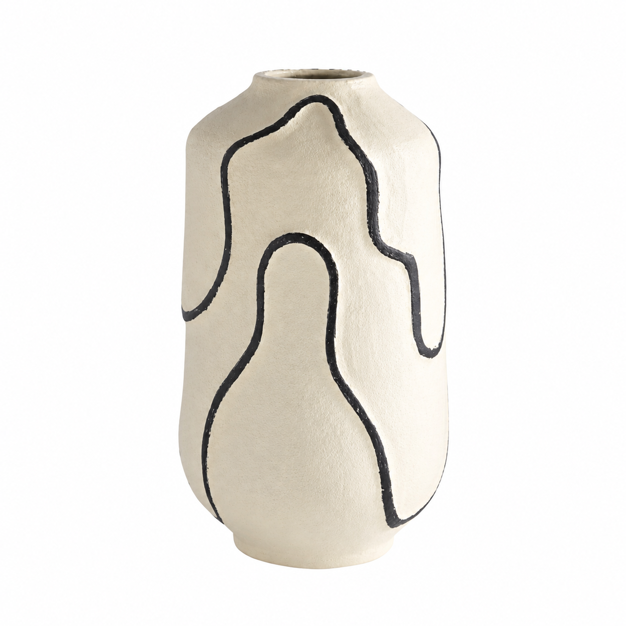 Modern Aluminium Decorative Vase | Cream Abstract Design
