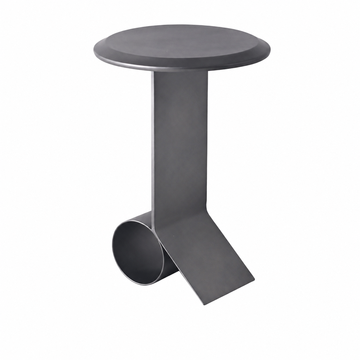 Modern Iron Side Table | Black Round Accent End Table