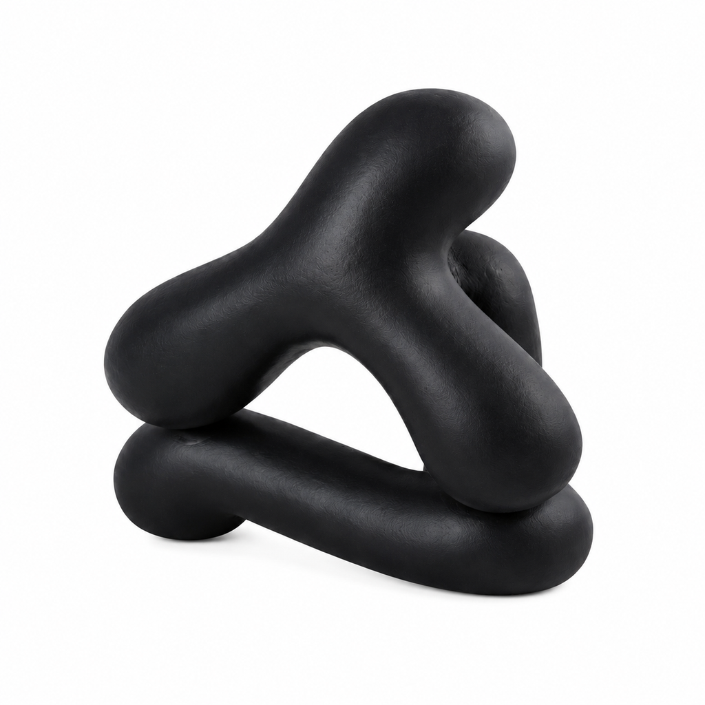 Modern Abstract Aluminium Sculpture | Black Tabletop Decor
