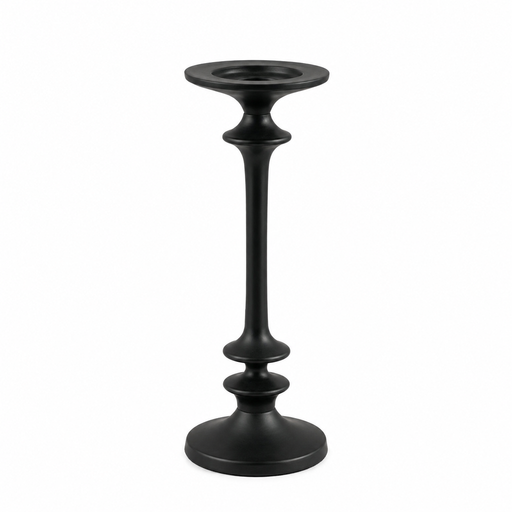 Modern Aluminium Candle Holder | Black Tall Candlestick