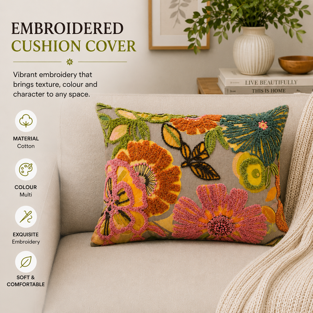Cotton Lumbar Cushion- Elegant Honeydew- 40x60 cm
