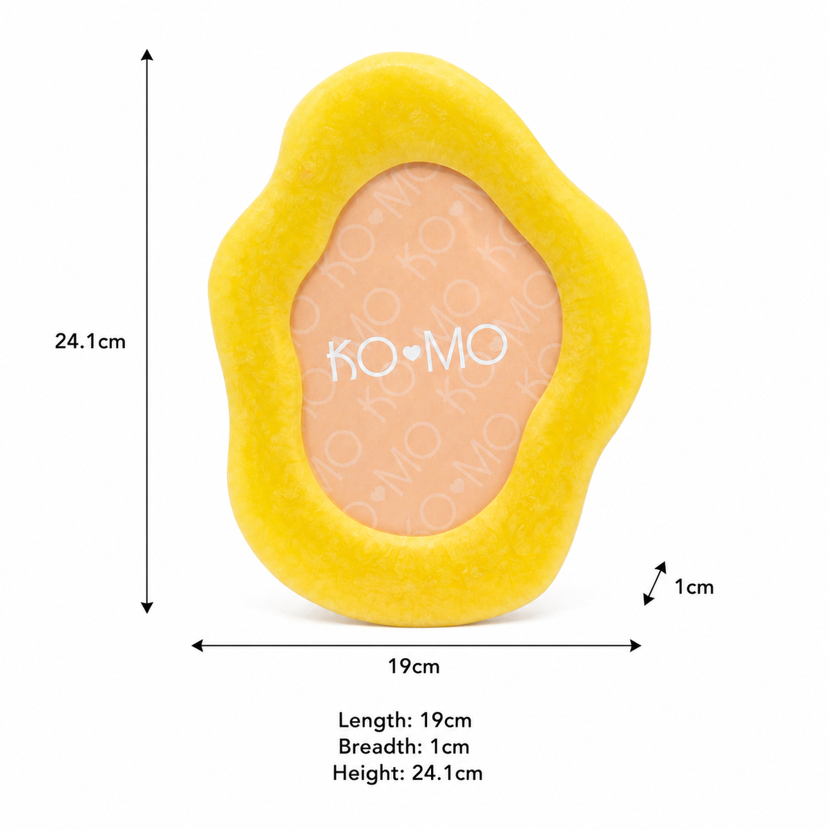 Yellow Organic Shape Resin Photo Frame 5x7 Inch