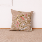 Embroidered Cotton Cushion- Branch Floral Design- 45x45 cm