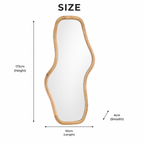 Smooth Curve Mango Wood Wall Mirror 90x170cm