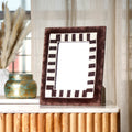 Classic Mocha Striped Photo Frame 5x7 Inch, Brown