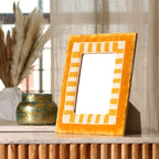 Sandstone Striped Photo Frame 5x7 Inch, Yellow & Beige