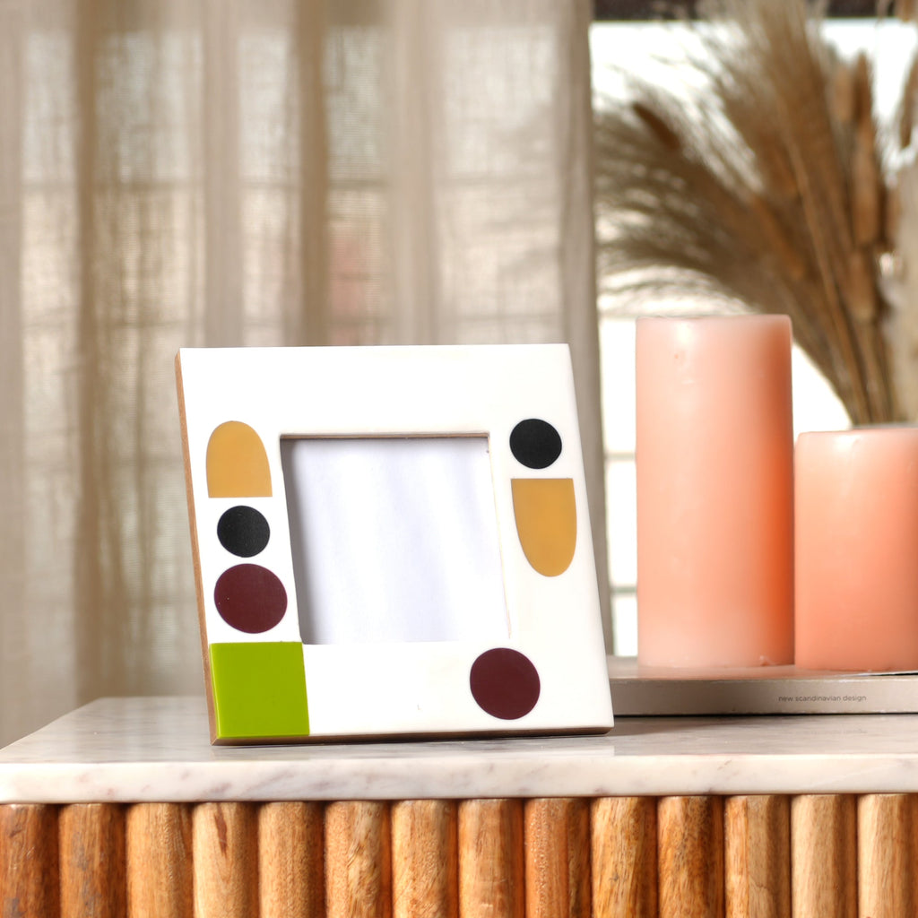 Abstract Geometric Resin Photo Frame 4x4 Inch