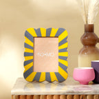 Yellow & Grey Scallop Resin Photo Frame 5x7 Inch