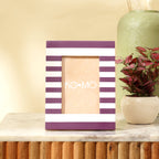 Purple Striped Resin Photo Frame 4x6 Inch