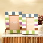 Checkered Resin Photo Frame 4x6 Inch Glossy