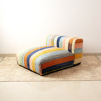 Striped Cotton Floor Daybed with Backrest 102cm