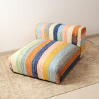 Striped Cotton Floor Daybed with Backrest 102cm