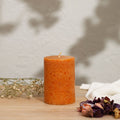 Grapefruit & Ginger Marble Pillar Candle, Ochre