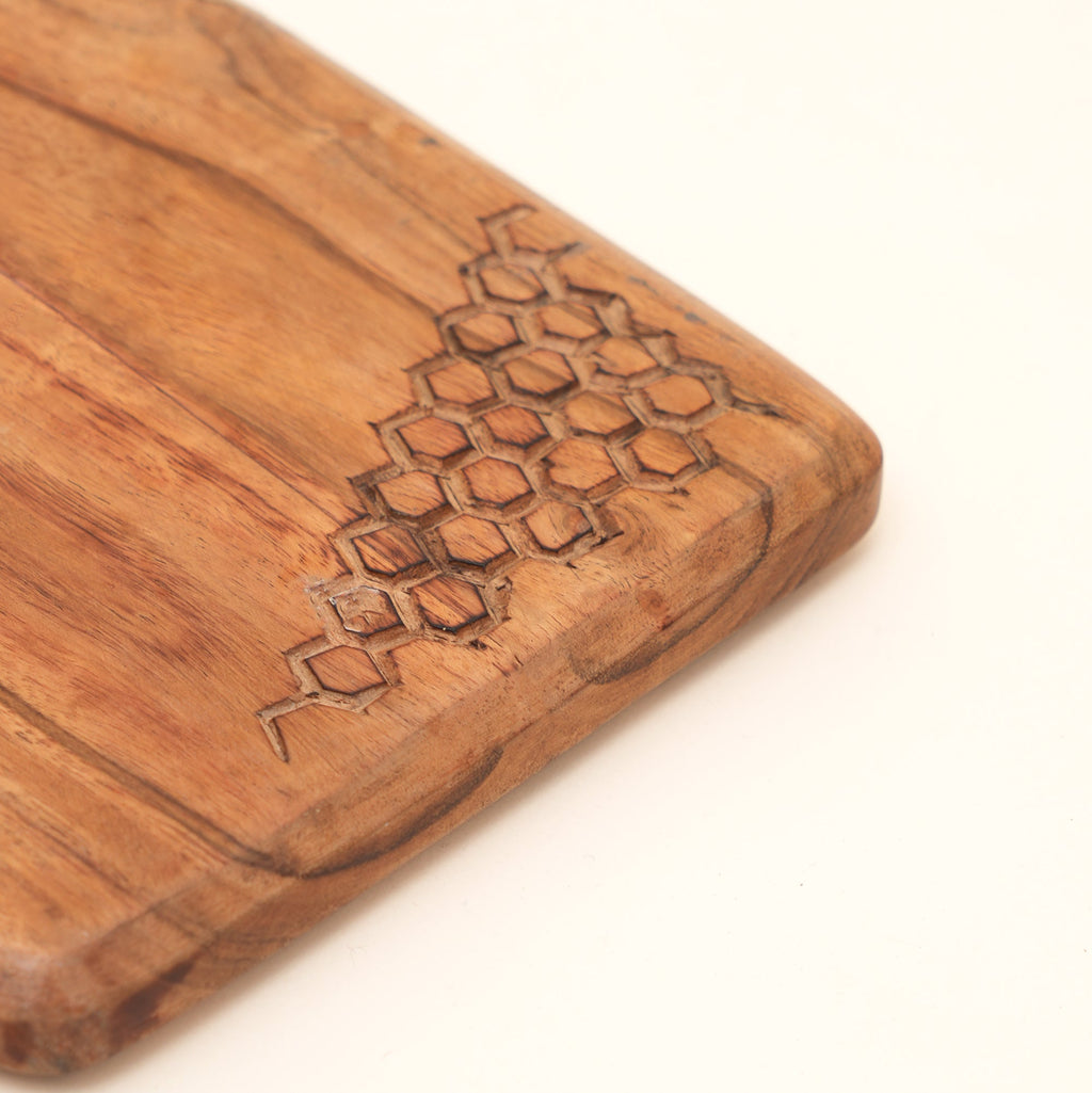 Square Grip Acacia Chopping Board with Handle 17x35cm
