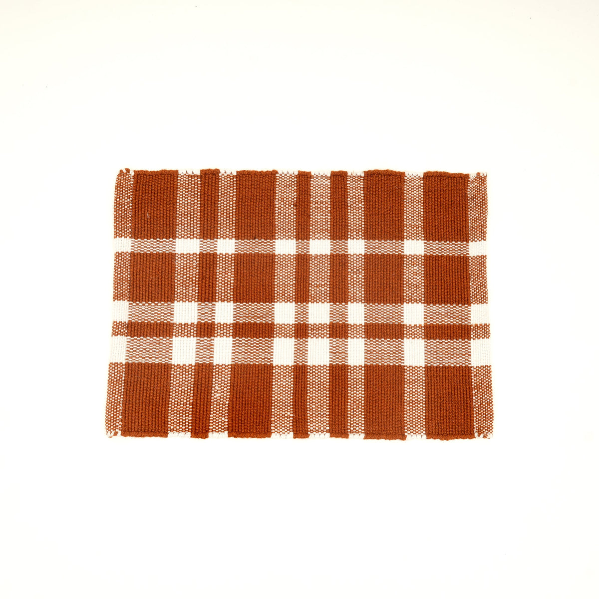 Rust Checker Stripe Polyester Placemat for Dining