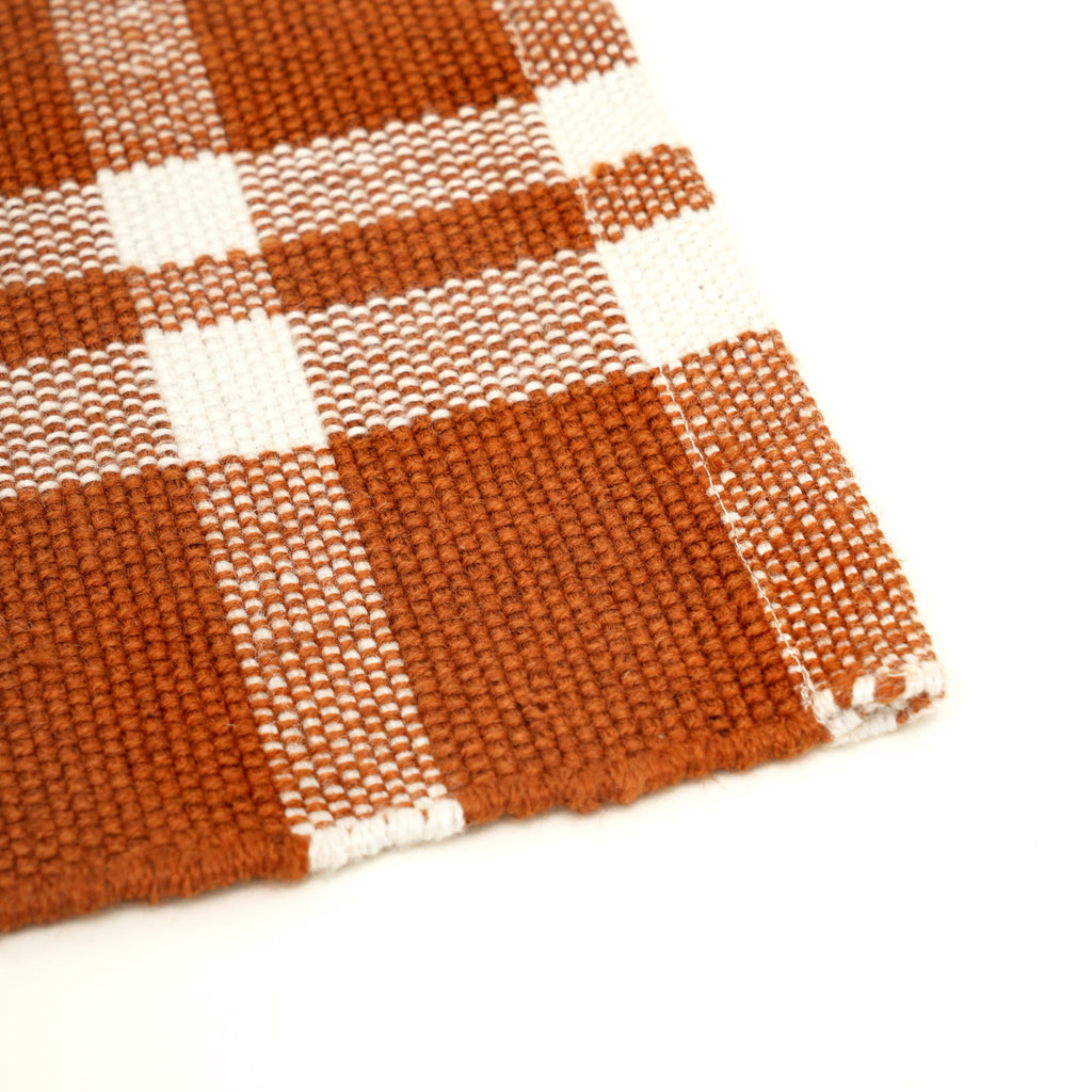 Rust Checker Stripe Polyester Placemat for Dining
