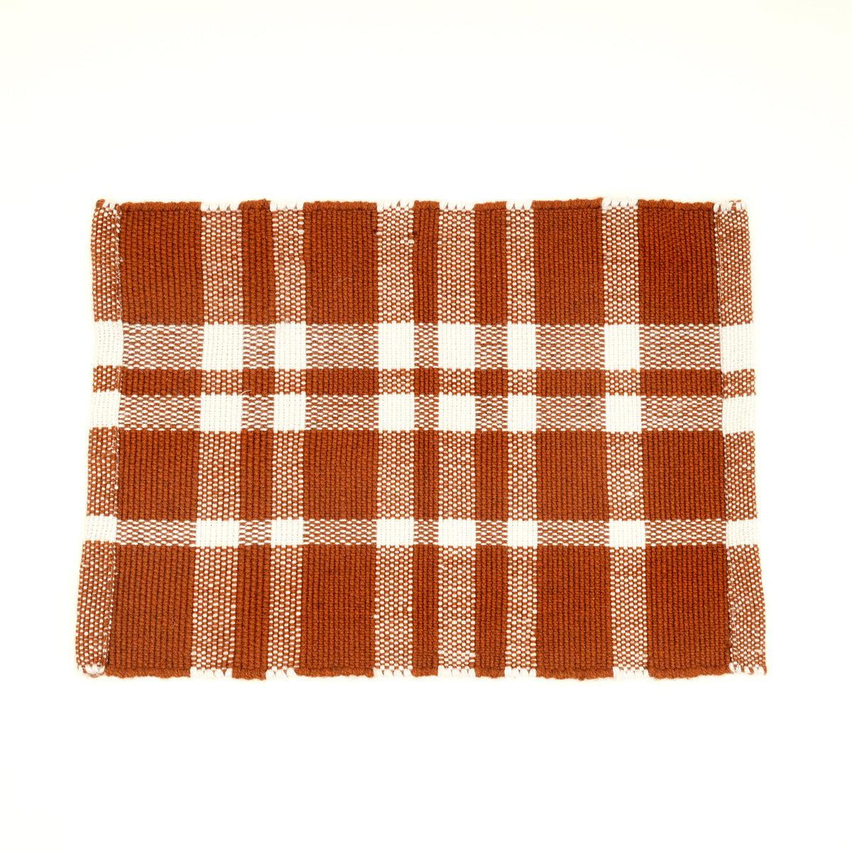 Rust Checker Stripe Polyester Placemat for Dining