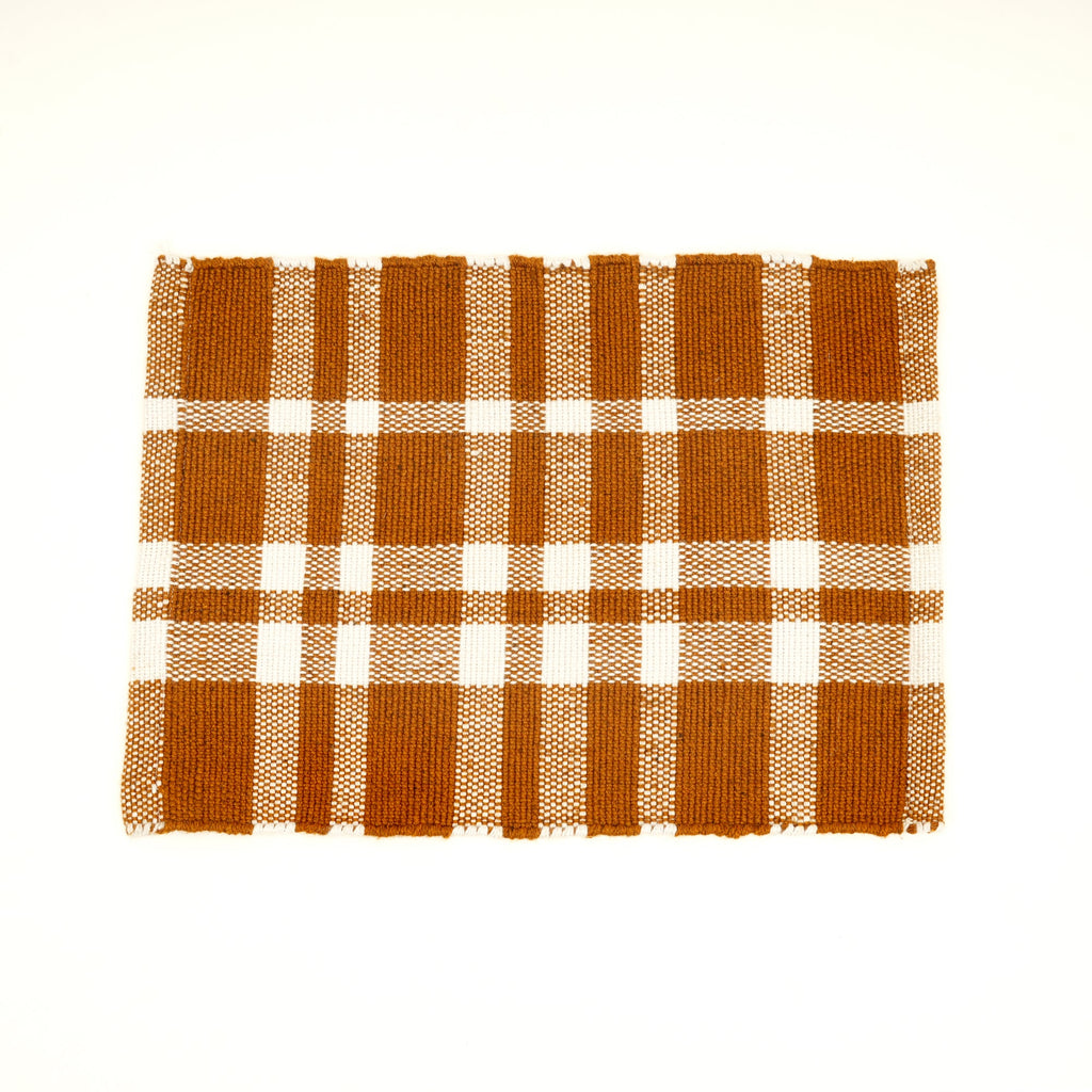 Gold Checker Polyester Placemat for Elegant Dining