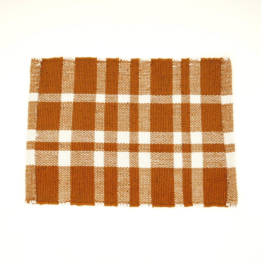 Gold Checker Polyester Placemat for Elegant Dining